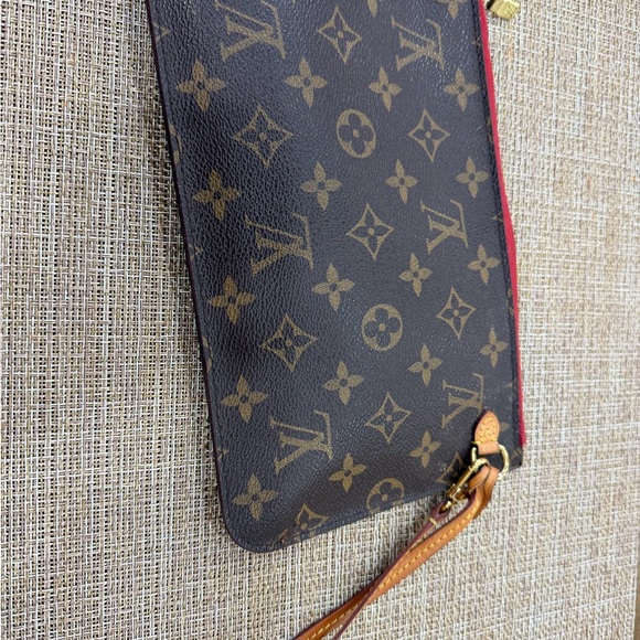 Louis Vuitton Monogram never full Brown and Red pochette - Picture 2 of 14